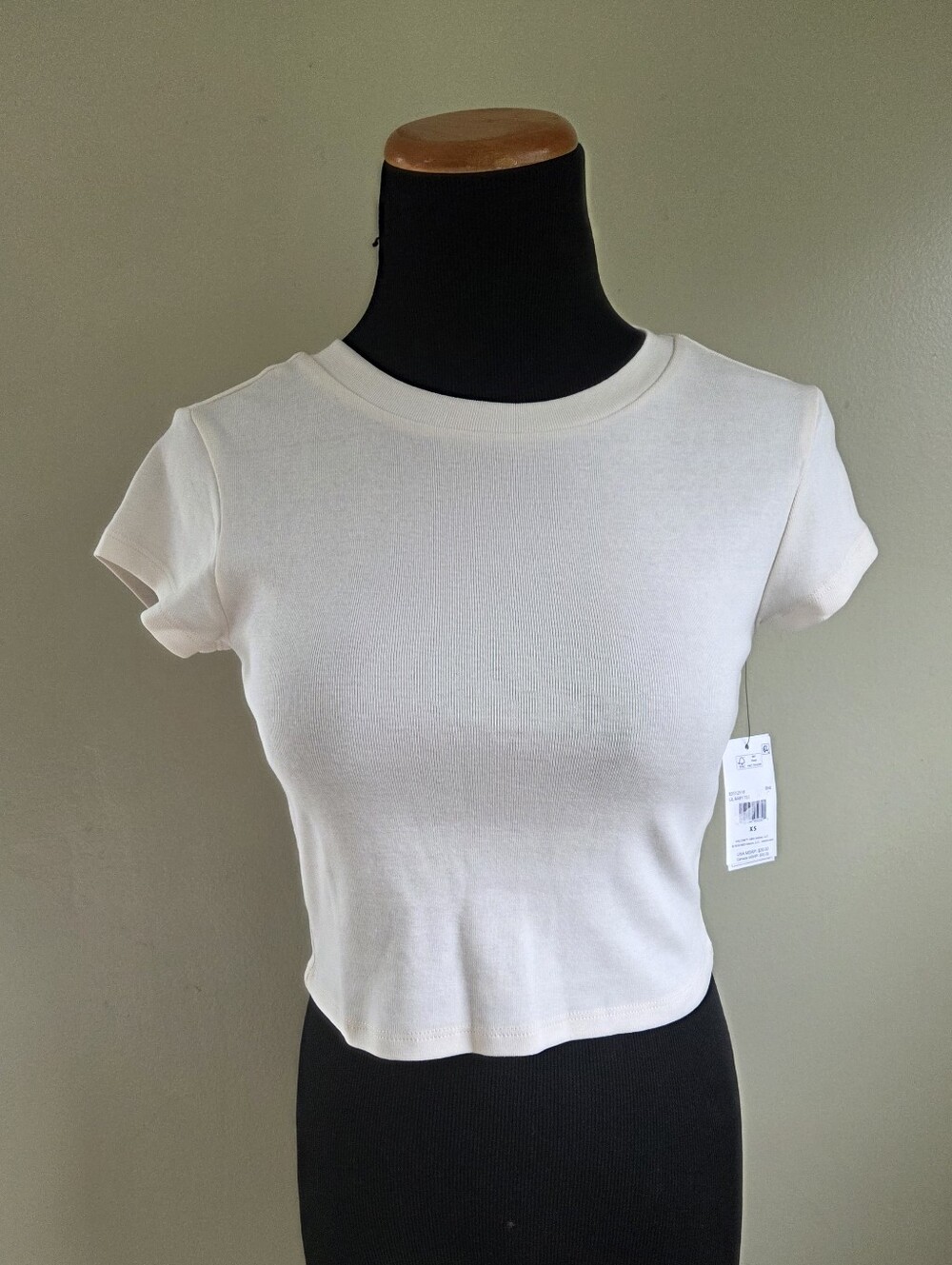 Volcom Women's White Short Sleeve Crop Top Size XS